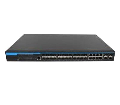24-Port Gigabit RJ45 + 6-Port 10G SFP+ L3 Stackable Managed Switch (2 power slots, single hot-swap AC-220V power supply, with cooling fan, 1U, 19-inch rack-mounted installation)