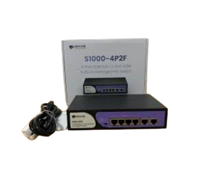 4-Port 100M PoE + 2-Port 100M RJ45 Unmanaged PoE Switch with DIP Function and Built-in AC220V Power Supply